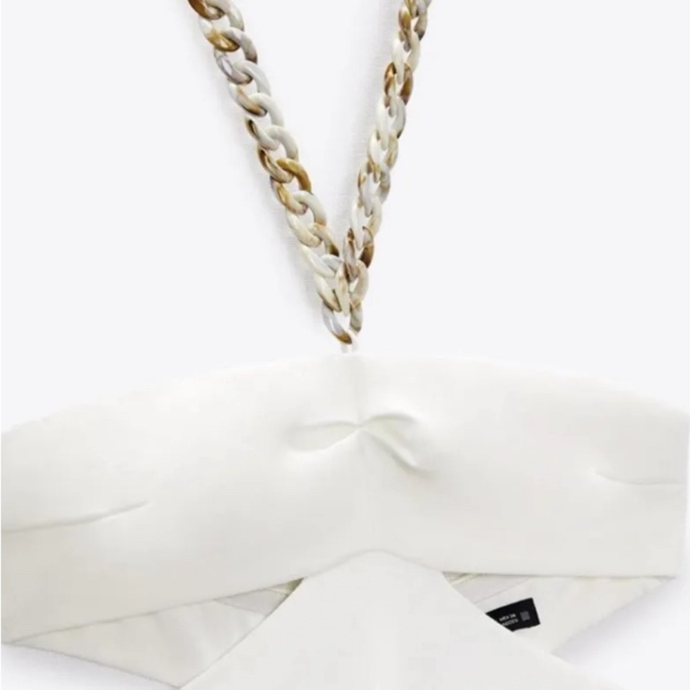 ZARA NEW CUT-OUT DRESS WITH CHAIN DETAIL - Picture 7 of 10